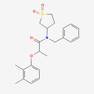 molecular formula C22H27NO4S B11601232 N-benzyl-2-(2,3-dimethylphenoxy)-N-(1,1-dioxidotetrahydrothiophen-3-yl)propanamide 