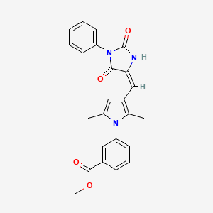 molecular formula C24H21N3O4 B11601326 methyl 3-{3-[(E)-(2,5-dioxo-1-phenylimidazolidin-4-ylidene)methyl]-2,5-dimethyl-1H-pyrrol-1-yl}benzoate 