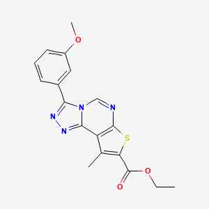 molecular formula C18H16N4O3S B11601443 Ethyl 3-(3-methoxyphenyl)-9-methylthieno[3,2-e][1,2,4]triazolo[4,3-c]pyrimidine-8-carboxylate 