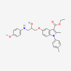 molecular formula C29H32N2O5 B11601705 ethyl 5-{2-hydroxy-3-[(4-methoxyphenyl)amino]propoxy}-2-methyl-1-(4-methylphenyl)-1H-indole-3-carboxylate 