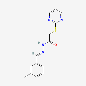 molecular formula C14H14N4OS B11601749 N'-[(E)-(3-methylphenyl)methylidene]-2-(pyrimidin-2-ylsulfanyl)acetohydrazide 