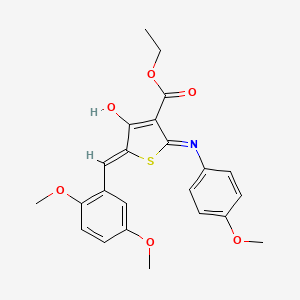 molecular formula C23H23NO6S B11601926 ethyl (5Z)-5-(2,5-dimethoxybenzylidene)-2-[(4-methoxyphenyl)amino]-4-oxo-4,5-dihydrothiophene-3-carboxylate 