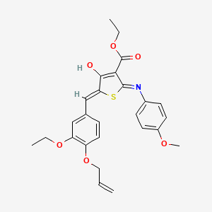 molecular formula C26H27NO6S B11601965 ethyl (5Z)-5-[3-ethoxy-4-(prop-2-en-1-yloxy)benzylidene]-2-[(4-methoxyphenyl)amino]-4-oxo-4,5-dihydrothiophene-3-carboxylate 