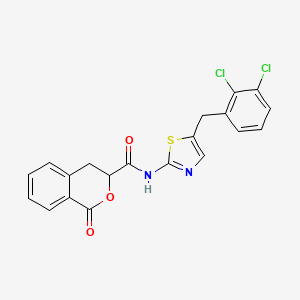 molecular formula C20H14Cl2N2O3S B11601995 N-[5-(2,3-dichlorobenzyl)-1,3-thiazol-2-yl]-1-oxo-3,4-dihydro-1H-isochromene-3-carboxamide 