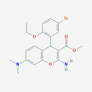 molecular formula C21H23BrN2O4 B11602015 methyl 2-amino-4-(5-bromo-2-ethoxyphenyl)-7-(dimethylamino)-4H-chromene-3-carboxylate 