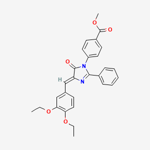 molecular formula C28H26N2O5 B11602031 methyl 4-[(4Z)-4-(3,4-diethoxybenzylidene)-5-oxo-2-phenyl-4,5-dihydro-1H-imidazol-1-yl]benzoate 