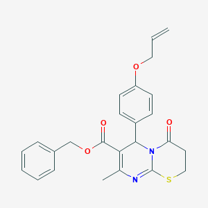 molecular formula C25H24N2O4S B11602132 benzyl 8-methyl-4-oxo-6-[4-(prop-2-en-1-yloxy)phenyl]-3,4-dihydro-2H,6H-pyrimido[2,1-b][1,3]thiazine-7-carboxylate 