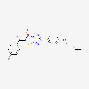 molecular formula C21H18BrN3O2S B11602290 (5Z)-5-(4-bromobenzylidene)-2-(4-butoxyphenyl)[1,3]thiazolo[3,2-b][1,2,4]triazol-6(5H)-one 