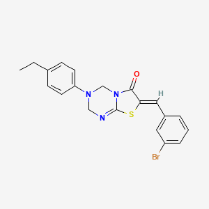 molecular formula C20H18BrN3OS B11602330 (7Z)-7-(3-bromobenzylidene)-3-(4-ethylphenyl)-3,4-dihydro-2H-[1,3]thiazolo[3,2-a][1,3,5]triazin-6(7H)-one 
