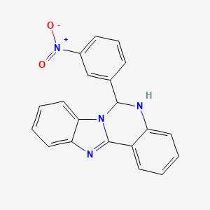 molecular formula C20H14N4O2 B11602433 6-(3-Nitrophenyl)-5,6-dihydrobenzimidazo[1,2-c]quinazoline 