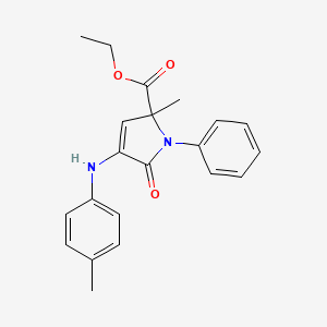 molecular formula C21H22N2O3 B11602478 ethyl 2-methyl-4-[(4-methylphenyl)amino]-5-oxo-1-phenyl-2,5-dihydro-1H-pyrrole-2-carboxylate 