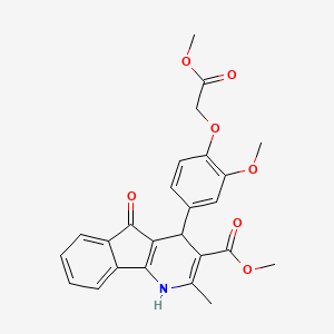 molecular formula C25H23NO7 B11602487 methyl 4-[3-methoxy-4-(2-methoxy-2-oxoethoxy)phenyl]-2-methyl-5-oxo-4,5-dihydro-1H-indeno[1,2-b]pyridine-3-carboxylate 
