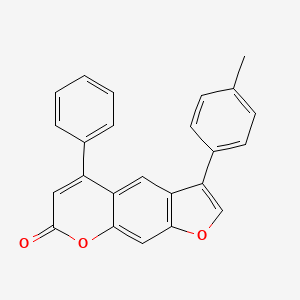 molecular formula C24H16O3 B11602519 3-(4-methylphenyl)-5-phenyl-7H-furo[3,2-g]chromen-7-one 