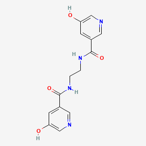 molecular formula C14H14N4O4 B11602530 N,N'-ethane-1,2-diylbis(5-hydroxypyridine-3-carboxamide) 