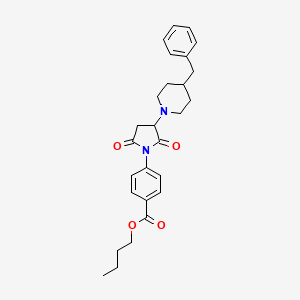 molecular formula C27H32N2O4 B11602543 Butyl 4-[3-(4-benzylpiperidin-1-yl)-2,5-dioxopyrrolidin-1-yl]benzoate 