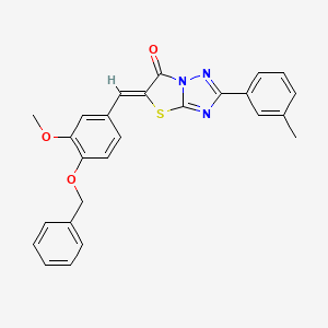 molecular formula C26H21N3O3S B11602546 (5Z)-5-[4-(benzyloxy)-3-methoxybenzylidene]-2-(3-methylphenyl)[1,3]thiazolo[3,2-b][1,2,4]triazol-6(5H)-one 