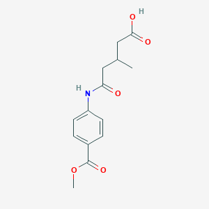 molecular formula C14H17NO5 B11602592 5-{[4-(Methoxycarbonyl)phenyl]amino}-3-methyl-5-oxopentanoic acid 