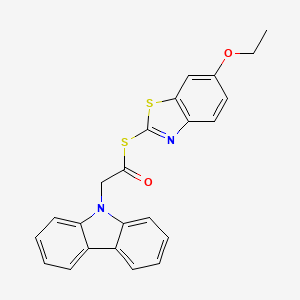 molecular formula C23H18N2O2S2 B11602651 S-(6-ethoxy-1,3-benzothiazol-2-yl) 9H-carbazol-9-ylethanethioate 