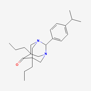 molecular formula C23H34N2O B11602768 2-(4-Isopropylphenyl)-5,7-dipropyl-1,3-diazatricyclo[3.3.1.1~3,7~]decan-6-one 