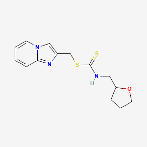 molecular formula C14H17N3OS2 B11602770 Imidazo[1,2-a]pyridin-2-ylmethyl (tetrahydrofuran-2-ylmethyl)carbamodithioate 