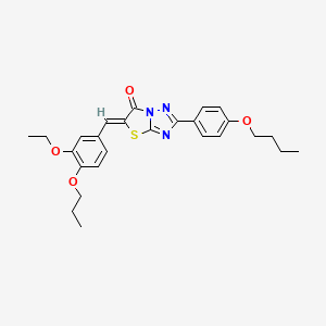 molecular formula C26H29N3O4S B11602774 (5Z)-2-(4-butoxyphenyl)-5-(3-ethoxy-4-propoxybenzylidene)[1,3]thiazolo[3,2-b][1,2,4]triazol-6(5H)-one 