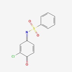 molecular formula C12H8ClNO3S B11602800 N-[(1E)-3-chloro-4-oxocyclohexa-2,5-dien-1-ylidene]benzenesulfonamide 