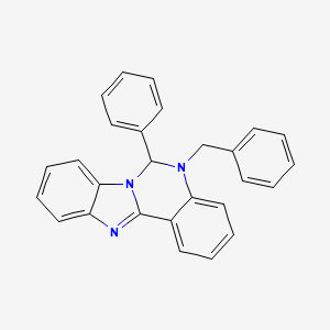 molecular formula C27H21N3 B11602824 5-Benzyl-6-phenyl-5,6-dihydrobenzimidazo[1,2-c]quinazoline 