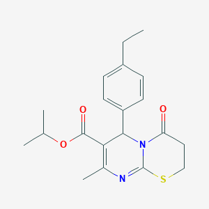 molecular formula C20H24N2O3S B11602826 isopropyl 6-(4-ethylphenyl)-8-methyl-4-oxo-3,4-dihydro-2H,6H-pyrimido[2,1-b][1,3]thiazine-7-carboxylate CAS No. 609795-80-4