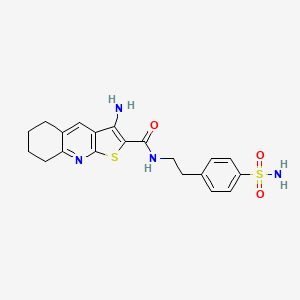 molecular formula C20H22N4O3S2 B11602830 3-amino-N-[2-(4-sulfamoylphenyl)ethyl]-5,6,7,8-tetrahydrothieno[2,3-b]quinoline-2-carboxamide 