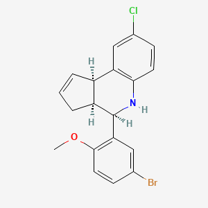 molecular formula C19H17BrClNO B11602943 (3aS,4R,9bR)-4-(5-bromo-2-methoxyphenyl)-8-chloro-3a,4,5,9b-tetrahydro-3H-cyclopenta[c]quinoline 