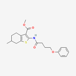 molecular formula C21H25NO4S B11602990 Methyl 6-methyl-2-[(4-phenoxybutanoyl)amino]-4,5,6,7-tetrahydro-1-benzothiophene-3-carboxylate 