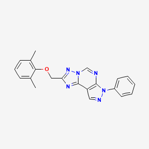 molecular formula C21H18N6O B11603005 2-[(2,6-dimethylphenoxy)methyl]-7-phenyl-7H-pyrazolo[4,3-e][1,2,4]triazolo[1,5-c]pyrimidine 