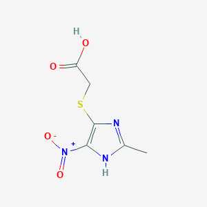 molecular formula C6H7N3O4S B11603030 [(2-Methyl-4-nitro-1H-imidazol-5-yl)sulfanyl]acetic acid 