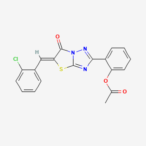 molecular formula C19H12ClN3O3S B11603055 2-[(5Z)-5-(2-chlorobenzylidene)-6-oxo-5,6-dihydro[1,3]thiazolo[3,2-b][1,2,4]triazol-2-yl]phenyl acetate 