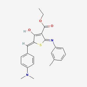 molecular formula C23H24N2O3S B11603058 ethyl (5Z)-5-[4-(dimethylamino)benzylidene]-2-[(3-methylphenyl)amino]-4-oxo-4,5-dihydrothiophene-3-carboxylate 