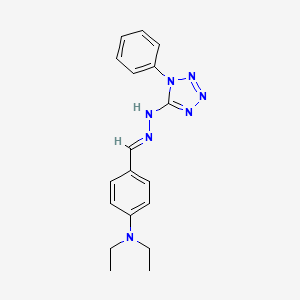 molecular formula C18H21N7 B11603118 N,N-diethyl-4-{(E)-[2-(1-phenyl-1H-tetrazol-5-yl)hydrazinylidene]methyl}aniline 