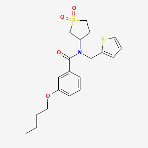 molecular formula C20H25NO4S2 B11603149 3-butoxy-N-(1,1-dioxidotetrahydrothiophen-3-yl)-N-(thiophen-2-ylmethyl)benzamide 