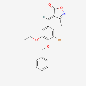molecular formula C21H20BrNO4 B11603187 (4E)-4-{3-bromo-5-ethoxy-4-[(4-methylbenzyl)oxy]benzylidene}-3-methyl-1,2-oxazol-5(4H)-one 