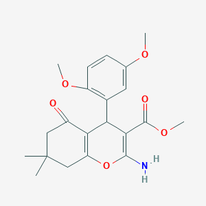 molecular formula C21H25NO6 B11603220 methyl 2-amino-4-(2,5-dimethoxyphenyl)-7,7-dimethyl-5-oxo-5,6,7,8-tetrahydro-4H-chromene-3-carboxylate 
