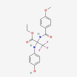 molecular formula C19H19F3N2O5 B11603413 ethyl 3,3,3-trifluoro-2-[(4-hydroxyphenyl)amino]-N-[(4-methoxyphenyl)carbonyl]alaninate 