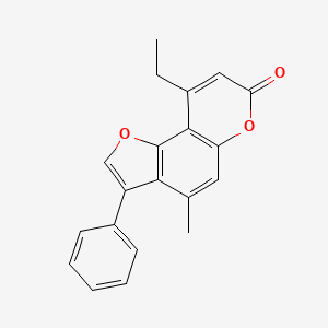 molecular formula C20H16O3 B11603414 9-ethyl-4-methyl-3-phenyl-7H-furo[2,3-f]chromen-7-one 