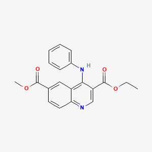 molecular formula C20H18N2O4 B11603452 3-Ethyl 6-methyl 4-(phenylamino)quinoline-3,6-dicarboxylate 
