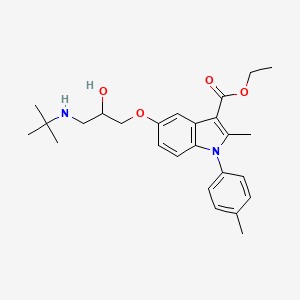 molecular formula C26H34N2O4 B11603507 Ethyl 5-[3-(tert-butylamino)-2-hydroxypropoxy]-2-methyl-1-(4-methylphenyl)indole-3-carboxylate 
