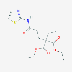 molecular formula C15H22N2O5S B11603530 Diethyl ethyl[3-oxo-3-(1,3-thiazol-2-ylamino)propyl]propanedioate 