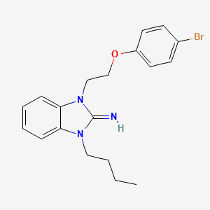 molecular formula C19H22BrN3O B11603606 1-[2-(4-bromophenoxy)ethyl]-3-butyl-1,3-dihydro-2H-benzimidazol-2-imine 