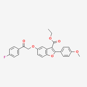 molecular formula C26H21FO6 B11603607 Ethyl 5-[2-(4-fluorophenyl)-2-oxoethoxy]-2-(4-methoxyphenyl)-1-benzofuran-3-carboxylate 