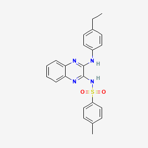 molecular formula C23H22N4O2S B11603691 N-{3-[(4-ethylphenyl)amino]quinoxalin-2-yl}-4-methylbenzenesulfonamide 