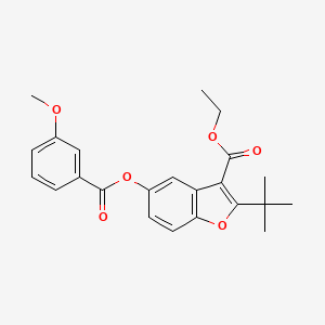 molecular formula C23H24O6 B11603789 Ethyl 2-tert-butyl-5-(3-methoxybenzoyloxy)-1-benzofuran-3-carboxylate 