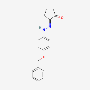 molecular formula C18H18N2O2 B11603823 (2E)-2-{2-[4-(benzyloxy)phenyl]hydrazinylidene}cyclopentanone 
