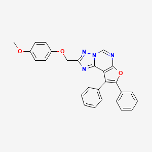 molecular formula C27H20N4O3 B11603895 2-[(4-Methoxyphenoxy)methyl]-8,9-diphenylfuro[3,2-e][1,2,4]triazolo[1,5-c]pyrimidine 